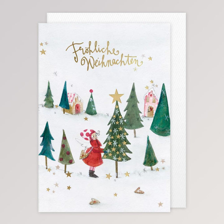 Klappkarte Weihnachtsbäume im Schnee von Graetz Verlag