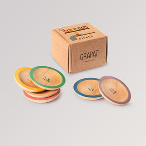Dishes von Grapat - handbemalte Tellerchen aus Holz mit Box