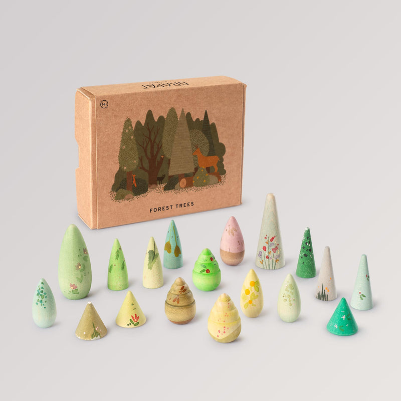 Forest Tree - Holzfiguren handbemalt wie Bäume - von Grapat