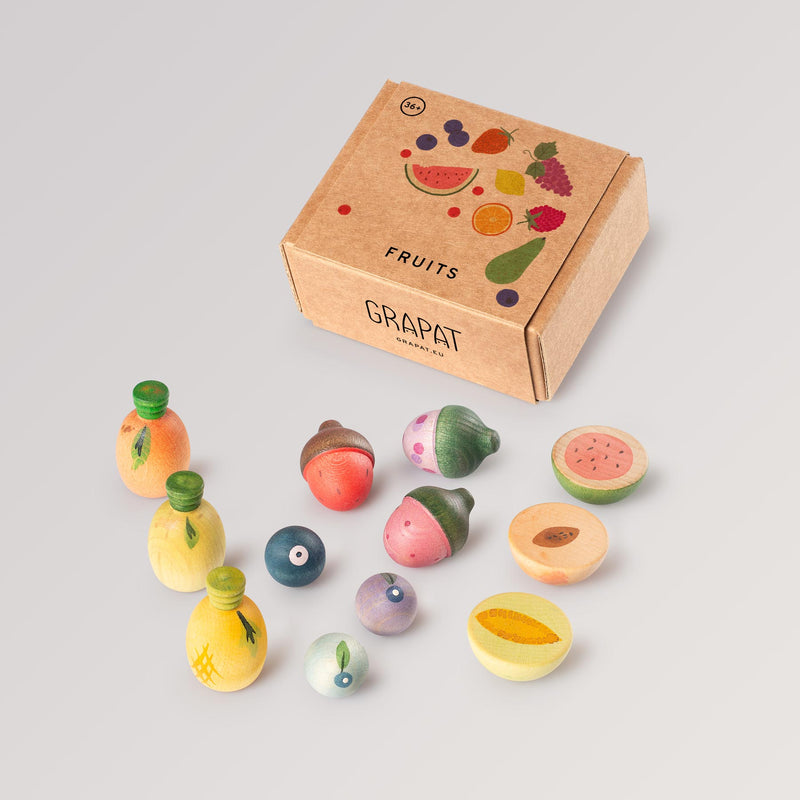 Fruits von Grapat: handbemalte Früchte und Obst mit Box