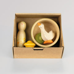 Hello Summer - Holzfiguren und Holzschale von Grapat und Ostheimer