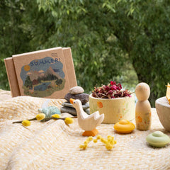 Hello Summer - Holzfiguren und Holzschale von Grapat und Ostheimer