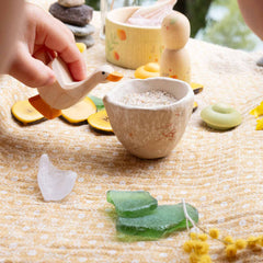 Hello Summer - Holzfiguren und Holzschale von Grapat und Ostheimer