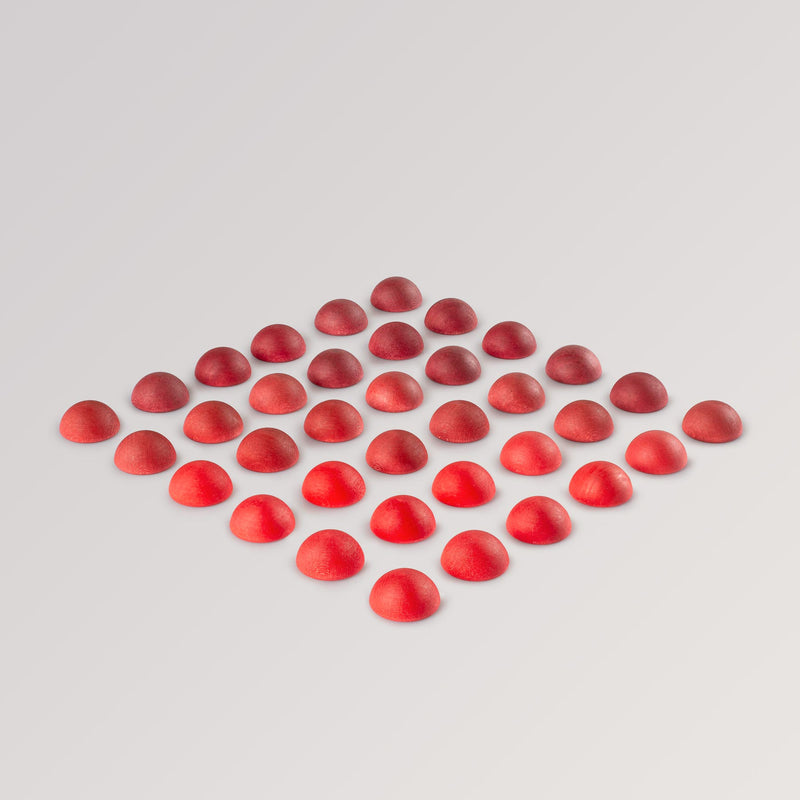 36 Halbkugel als Mandala-Set von Grapat in Rottönen