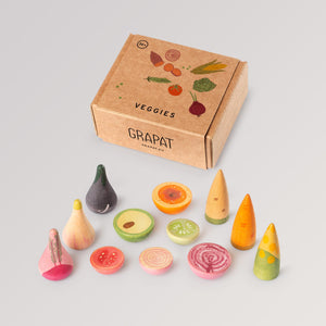 Veggies von Grapat - handbemaltes Holzgemüse mit Box