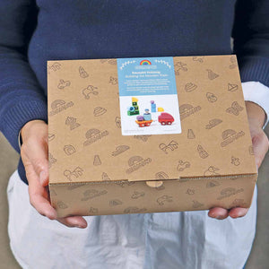 Bauspiel Holzzug von Grimms