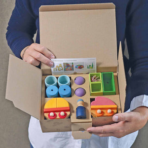 Bauspiel Holzzug von Grimms