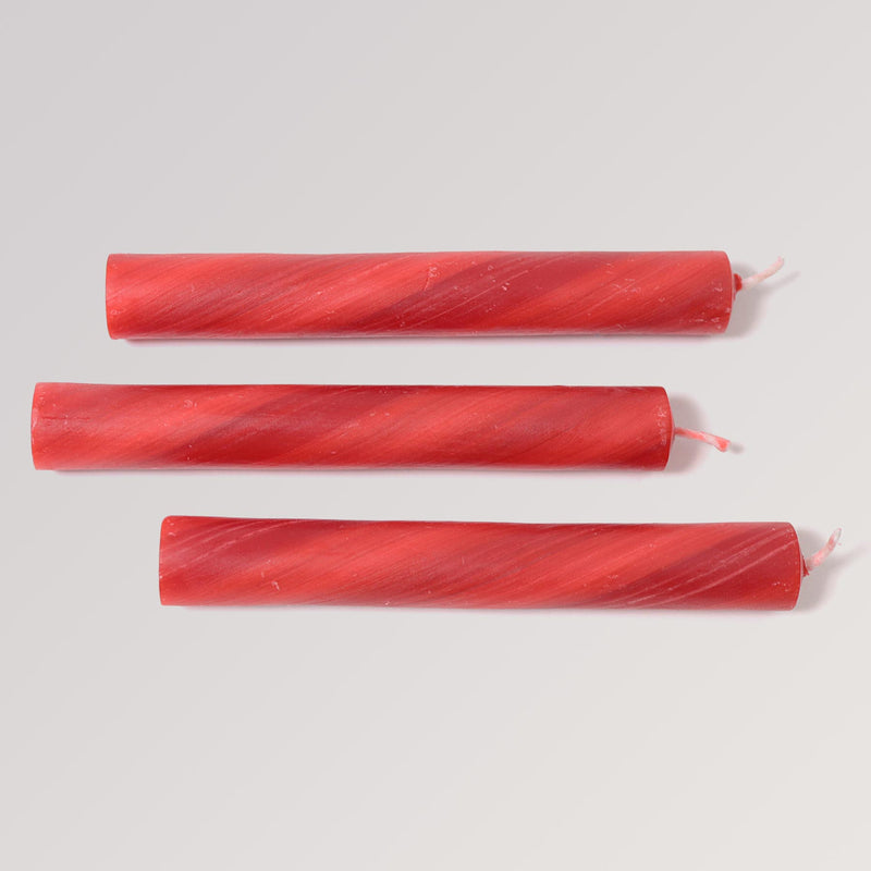 Bienenwachs-Kerze Rot Marmoriert von Grimms