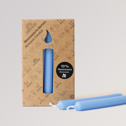 Grimm's Bienenwachskerzen 10% in Farbe hellblau