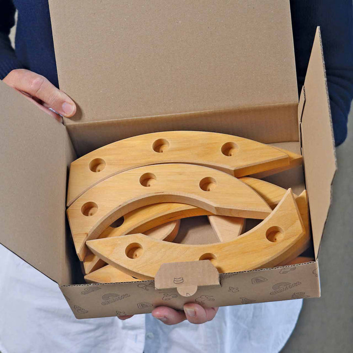 Geburtstagsspirale natur aus Holz von Grimms - Box geöffnet