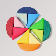 Schaukelschiffe von Grimm's (12-teilig) in 4 Farbtönen aus Holz