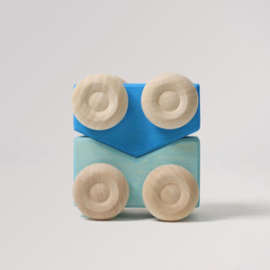 Grimm's Stapel-Autos in blau - Holzautos für Kinder