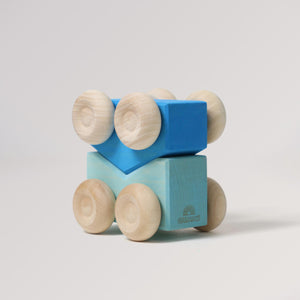 Grimm's Stapel-Autos in blau - Spielzeugautos für Kinder