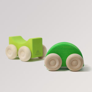 Grimms Stapel-Autos in grün. Holzautos für Kinder ab 0 Jahren