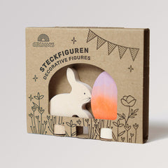 Grimms Steckfiguren Osterset Batik orange-lilaVerpackung