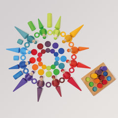 Steckspiel Kleine Bauwalzen Regenbogen von Grimms