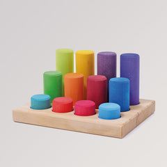 Steckspiel Kleine Bauwalzen Regenbogen von Grimms