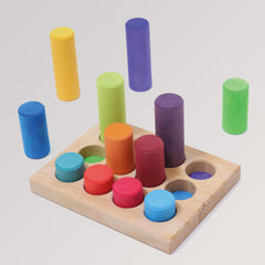 Steckspiel Kleine Bauwalzen Regenbogen von Grimms