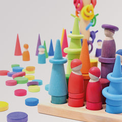 Steckspiel Kleine Bauwalzen Regenbogen von Grimms