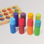 Steckspiel Kleine Bauwalzen Regenbogen von Grimms