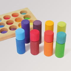 Steckspiel Kleine Bauwalzen Regenbogen von Grimms