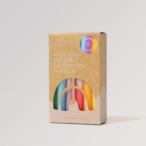 Weihnachtskerze Dip-Dye Regenbogen (12 Stück) von Grimm's