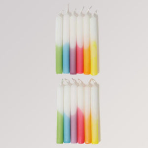 Weihnachtskerze Dip-Dye Regenbogen (12 Stück) von Grimm's