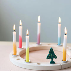 Weihnachtskerze Dip-Dye Regenbogen (12 Stück) von Grimm's