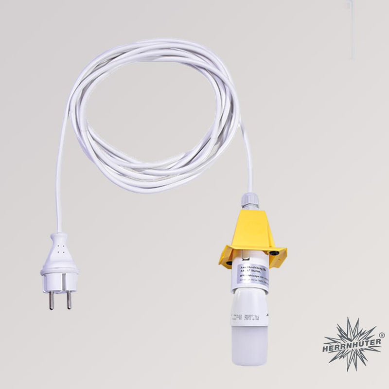 Herrnhuter Sterne Kabel weiß A4 A7 Kappe gelb LED 5m Innenkabel