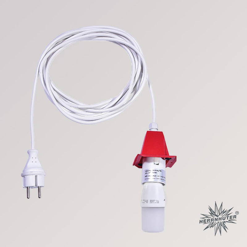 Herrnhuter Sterne Kabel weiß A4 A7 Kappe rot LED 5m Innenkabel