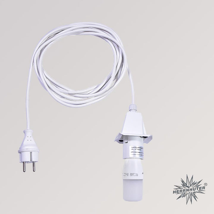 Herrnhuter Sterne Kabel weiß A4 A7 Kappe weiß LED 5m Innenkabel