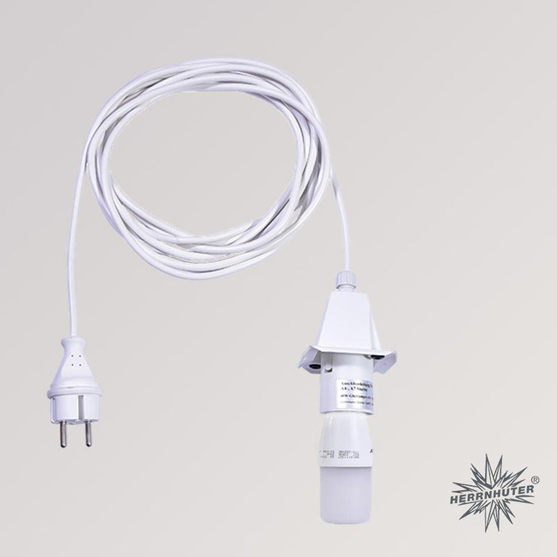 Herrnhuter Sterne Kabel weiß A4 A7 Kappe weiß LED 5m Innenkabel