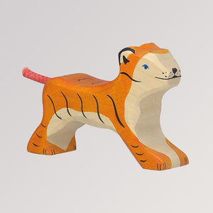 Holzfigur Tiger klein laufend von Holztiger