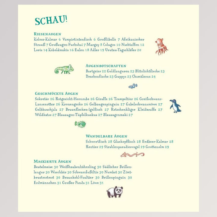 Kinderbuch "Geniale Augen - Eine kuriose Tiersammlung" - Seite 6