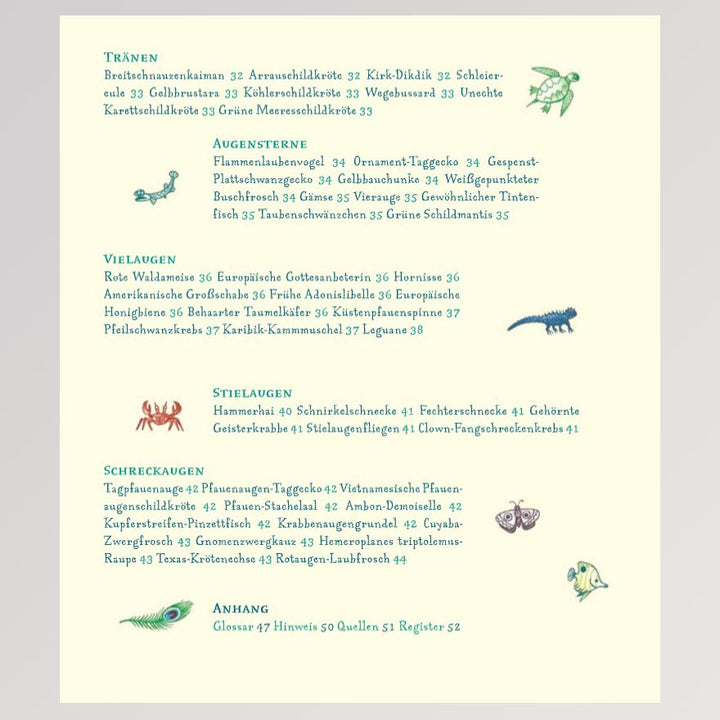 Kinderbuch "Geniale Augen - Eine kuriose Tiersammlung" - Seite 7