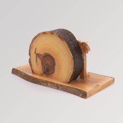 Krippe aus Olivenholz Heilige Familie - Rund mit Rinde von Weihnachtsdeko aus Betlehem