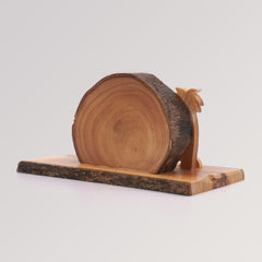 Krippe aus Olivenholz Heilige Familie - Rund mit Rinde von Weihnachtsdeko aus Betlehem