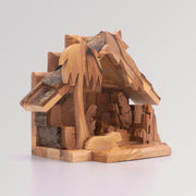 Krippe aus Olivenholz - Heilige Familie von Weihnachtsdeko aus Betlehem