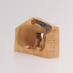 Weihnachtskrippe handgeschnitzt in Baumwurzel - Olivenholz von Weihnachtsdeko aus Betlehem