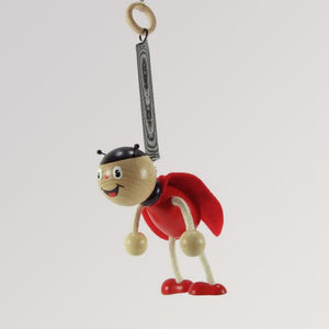 Krokido Schwingfigur mit Spiralfeder - Marienkäfer rot mit schwarzen Punkten