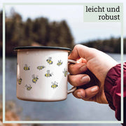 Emailletasse - Bienenschwarm - 300 ml von Ligarti