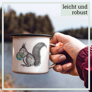 Emailletasse - Eichhörnchen Welt - 300 ml von Ligarti