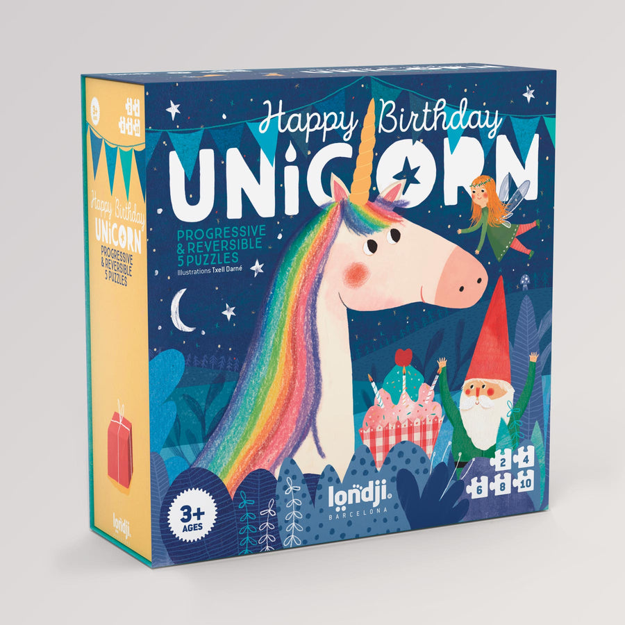 Puzzle Happy Birthday Unicorn! | 5 Einhorn Wendepuzzle