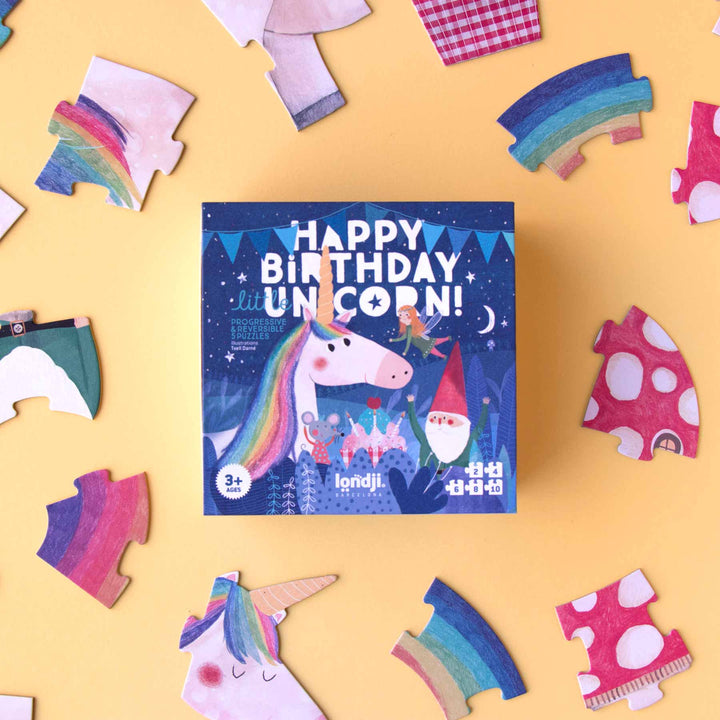 Puzzle Happy Birthday Unicorn! | 5 Einhorn Wendepuzzle