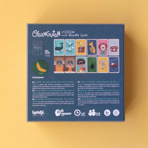 Rückseite Box von Orangutan von Londji - Familienspiel