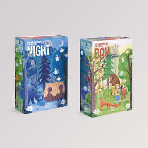 Puzzle Night & Day in the Forest | Wendepuzzle | 54 Teile