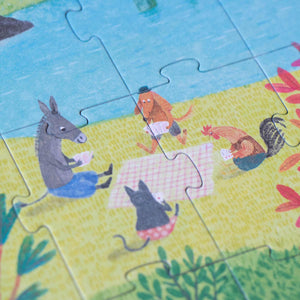 Puzzle "Once upon a time" von Lonji - 100 Teile. Szene beim Picknick
