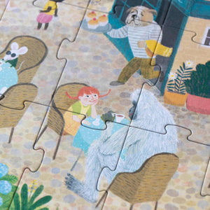 Puzzle "Once upon a time" von Lonji - 100 Teile. Szene Yeti mit Mädchen