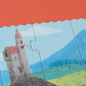 Puzzle "Once upon a time" von Lonji - 100 Teile. Szene Schloss mit Rapunzel