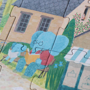 Puzzle "Once upon a time" von Lonji - 100 Teile. Szene Elefanten